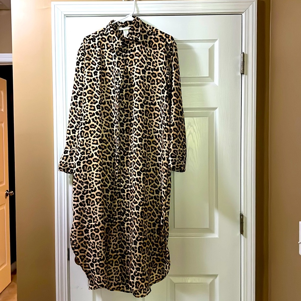 Leopard shirt dress